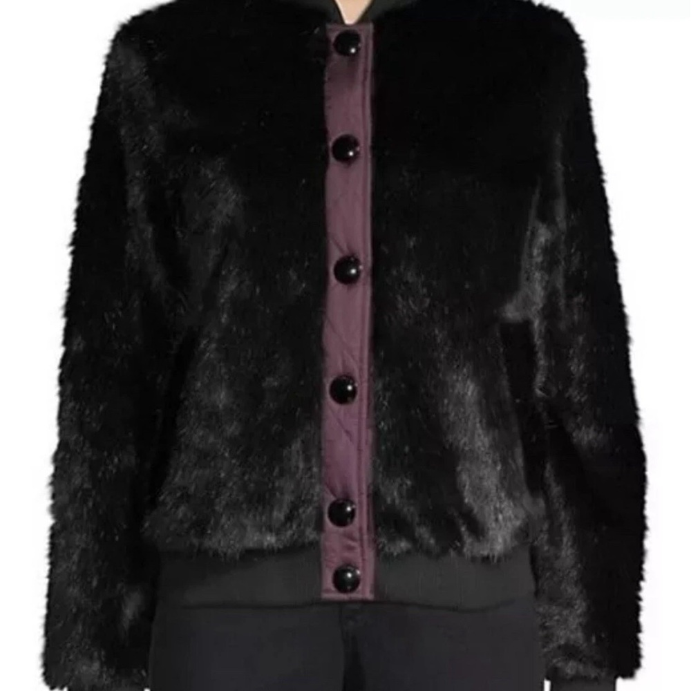 Women's Black Faux Fur large hunter jacket